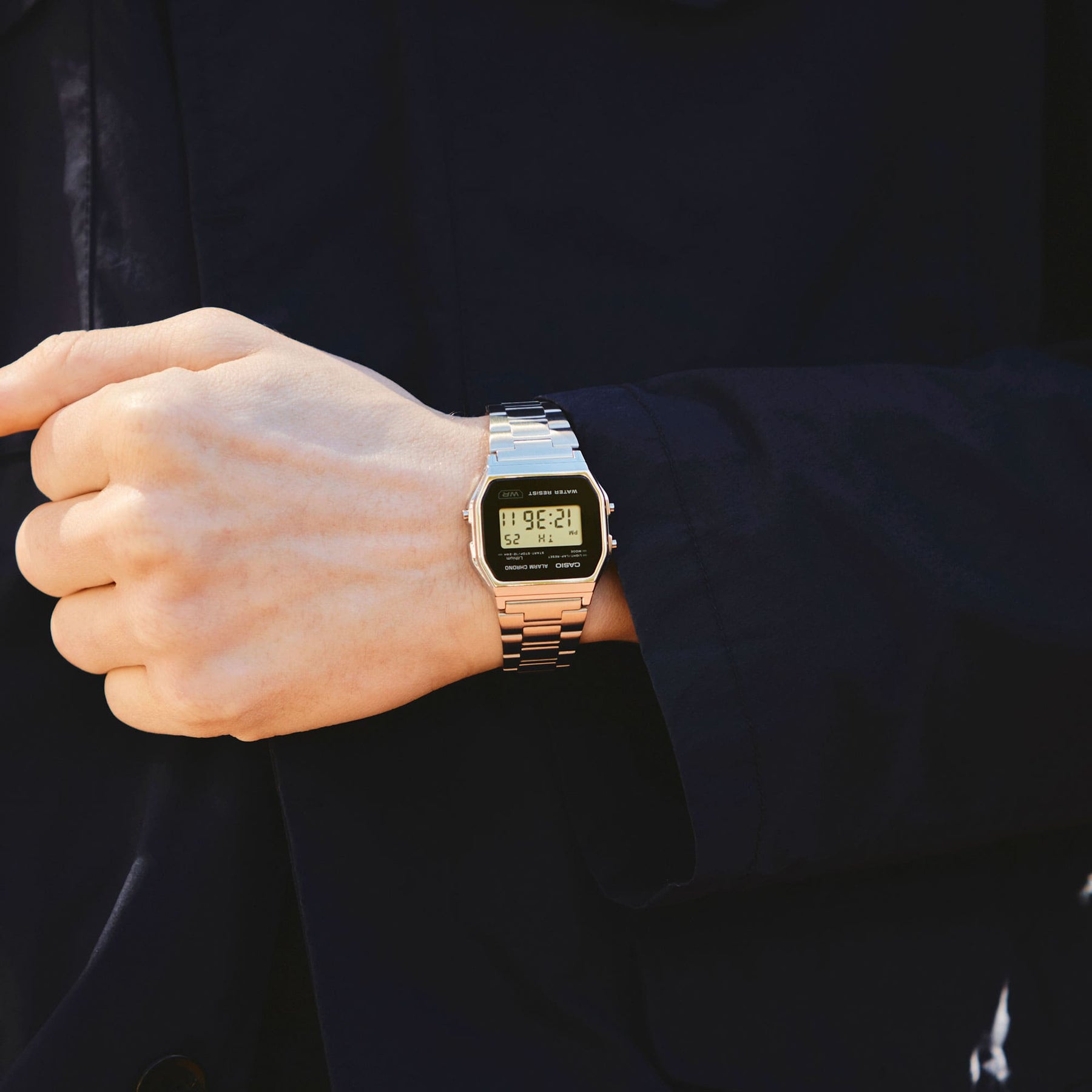 Casio Digital Vintage Black Dial Stainless Steel Band - A158WEA-1D G-SHOCK Casio Digital Vintage Black Dial Stainless Steel Band - A158WEA-1D G-SHOCK