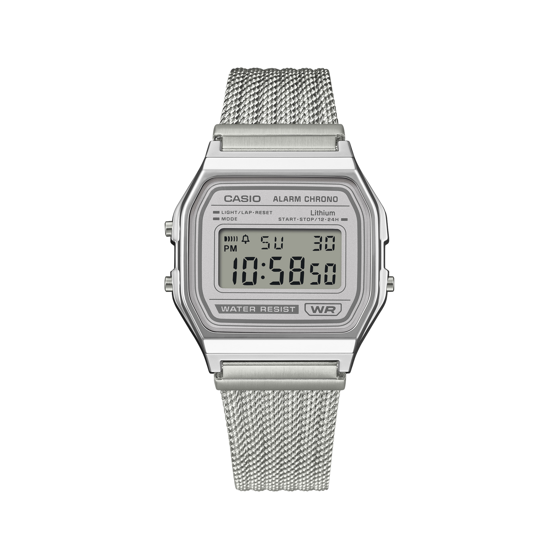 Casio A158WEM-7D Classic Digital Watch Fine-Woven Mesh Band GUESS Casio A158WEM-7D Classic Digital Watch Fine-Woven Mesh Band GUESS