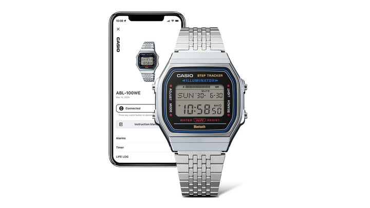 Casio ABL100WE-7A Vintage Bluetooth Step Tracker Digital Watch CASIO Casio ABL100WE-7A Vintage Bluetooth Step Tracker Digital Watch CASIO