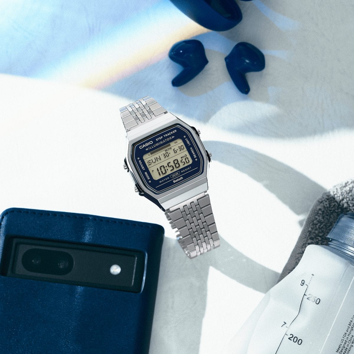 Casio ABL100WE-2A Vintage Digital Bluetooth Step Tracker Watch CASIO Casio ABL100WE-2A Vintage Digital Bluetooth Step Tracker Watch CASIO