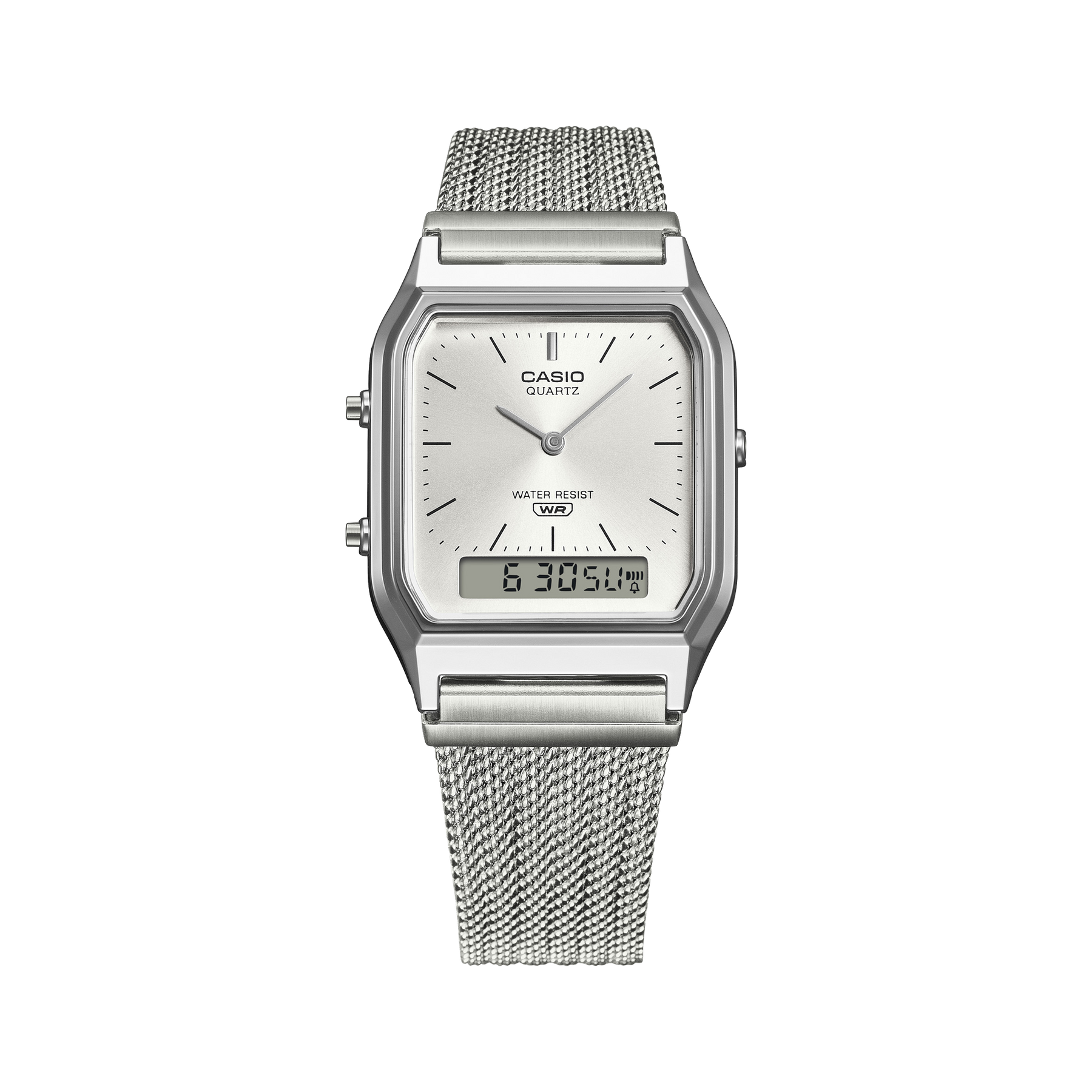 Casio AQ230EM-7A Classic Ana-Digi Watch Fine-Woven Mesh Band GUESS Casio AQ230EM-7A Classic Ana-Digi Watch Fine-Woven Mesh Band GUESS