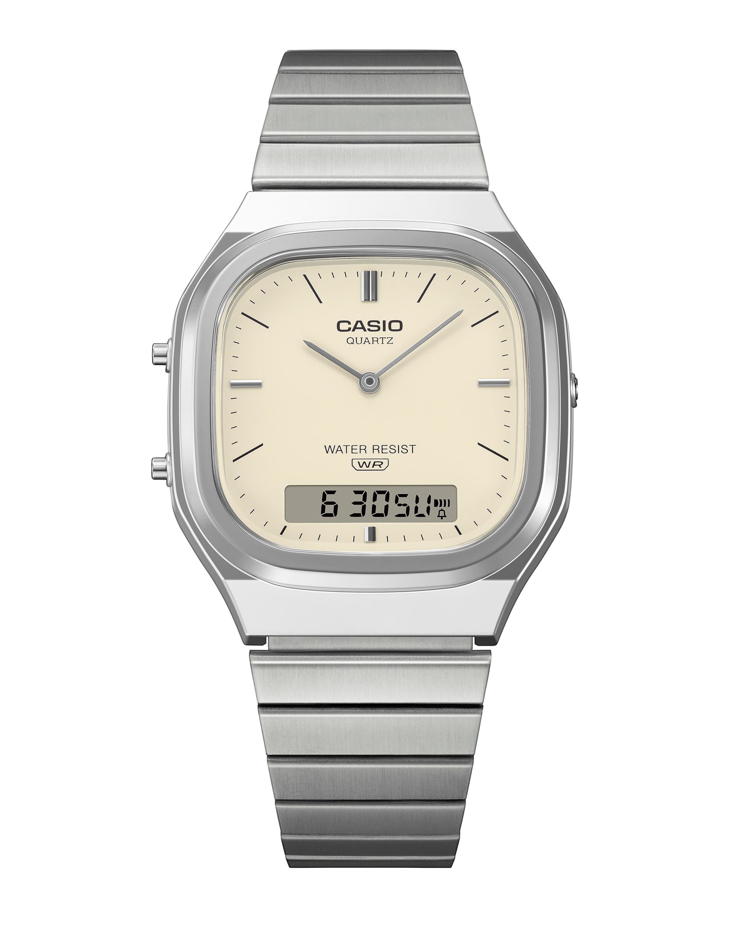 Casio Vintage AQ240E-7A Analogue Digital Watch – Silver Stainless Steel CASIO Casio Vintage AQ240E-7A Analogue Digital Watch – Silver Stainless Steel CASIO