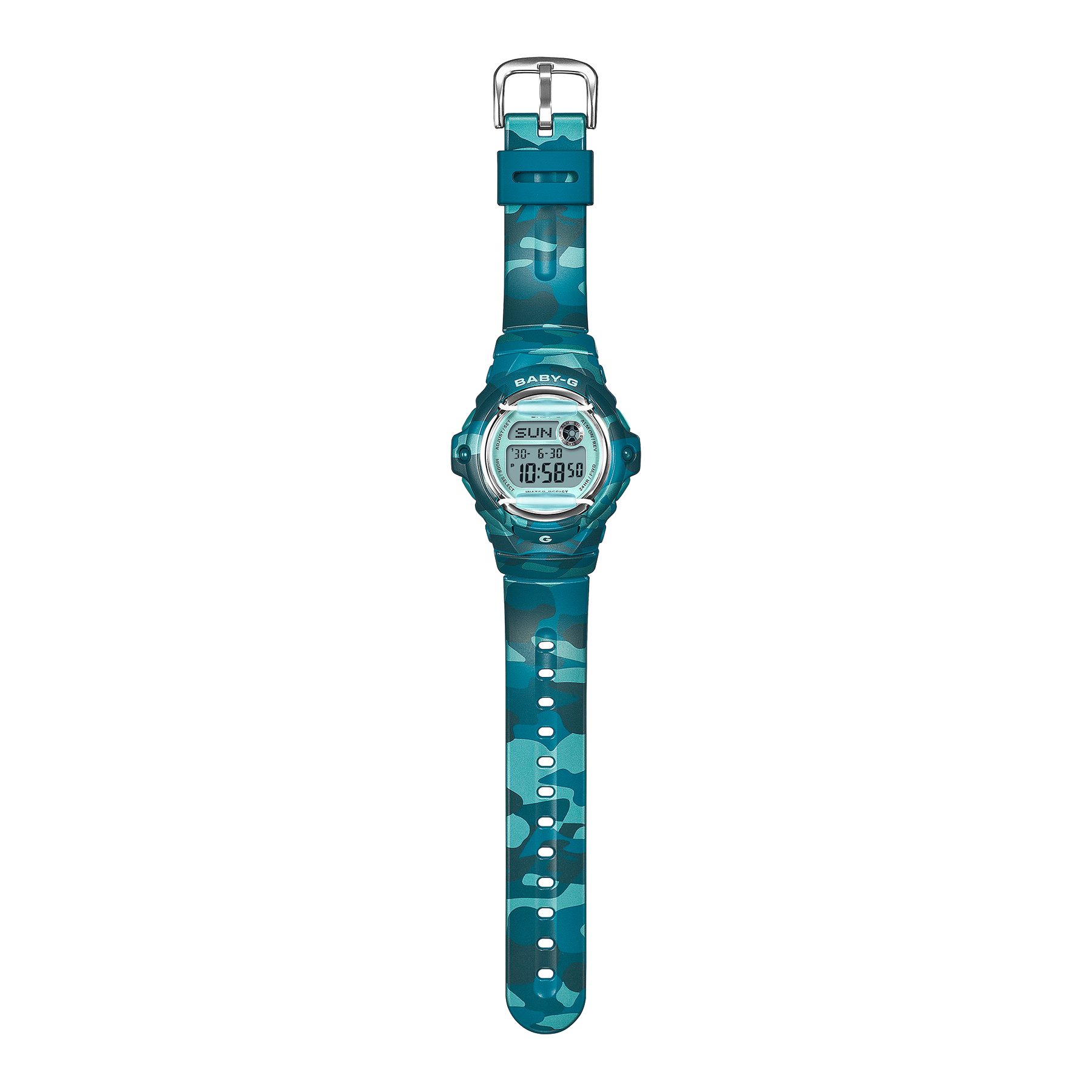 Casio Baby-G BG169CM-2D Digital Blue-Green Camouflage Resin Watch G-SHOCK Casio Baby-G BG169CM-2D Digital Blue-Green Camouflage Resin Watch G-SHOCK