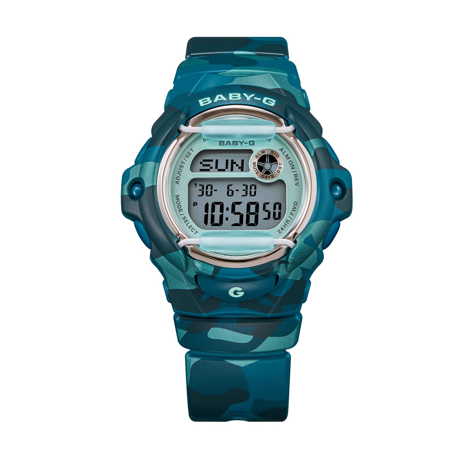 Casio Baby-G BG169CM-2D Digital Blue-Green Camouflage Resin Watch G-SHOCK Casio Baby-G BG169CM-2D Digital Blue-Green Camouflage Resin Watch G-SHOCK