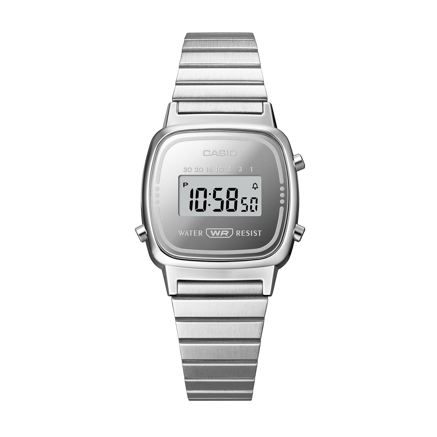 Casio Vintage Ladies Digital Watch LA670WES-7A Silver Stainless Steel G-SHOCK Casio Vintage Ladies Digital Watch LA670WES-7A Silver Stainless Steel G-SHOCK
