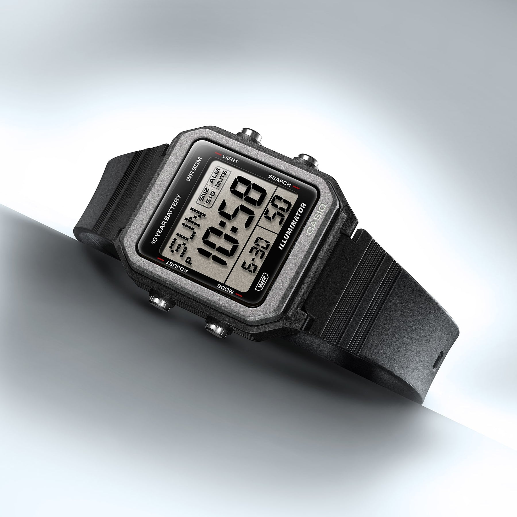 Casio W221H-1A Digital Black Resin Watch – 50M Water Resistant CASIO Casio W221H-1A Digital Black Resin Watch – 50M Water Resistant CASIO