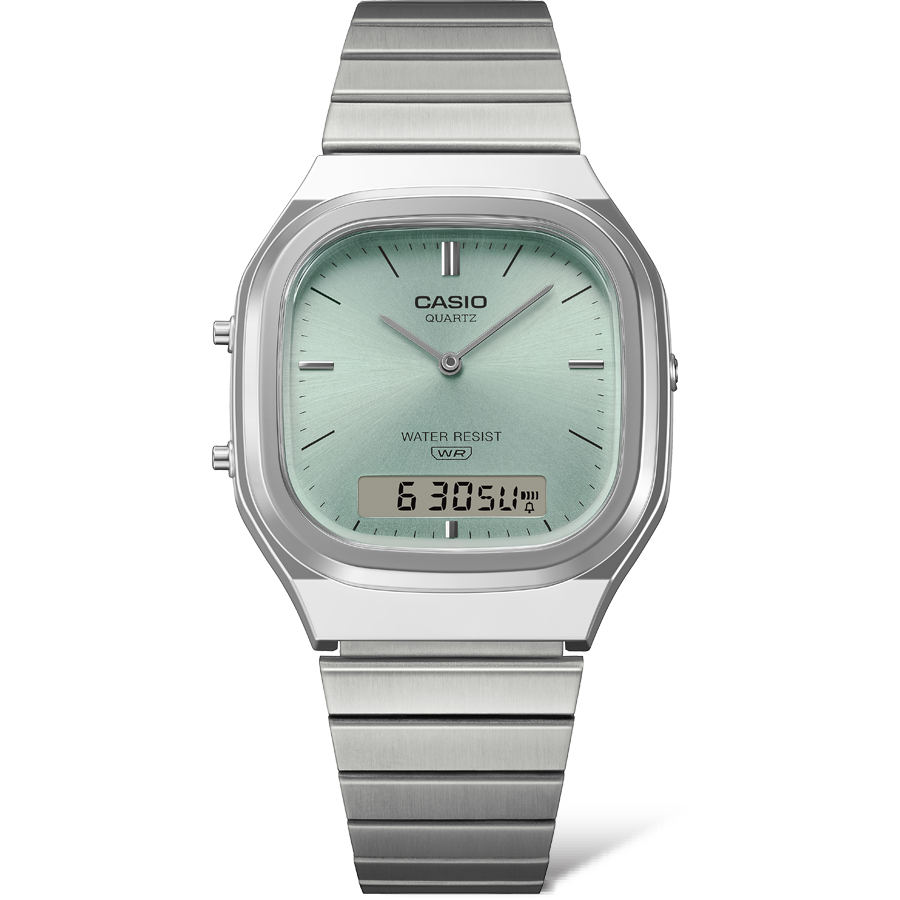 Casio AQ240E-2A Vintage Analog Digital Watch – Teal Dial CASIO Casio AQ240E-2A Vintage Analog Digital Watch – Teal Dial CASIO